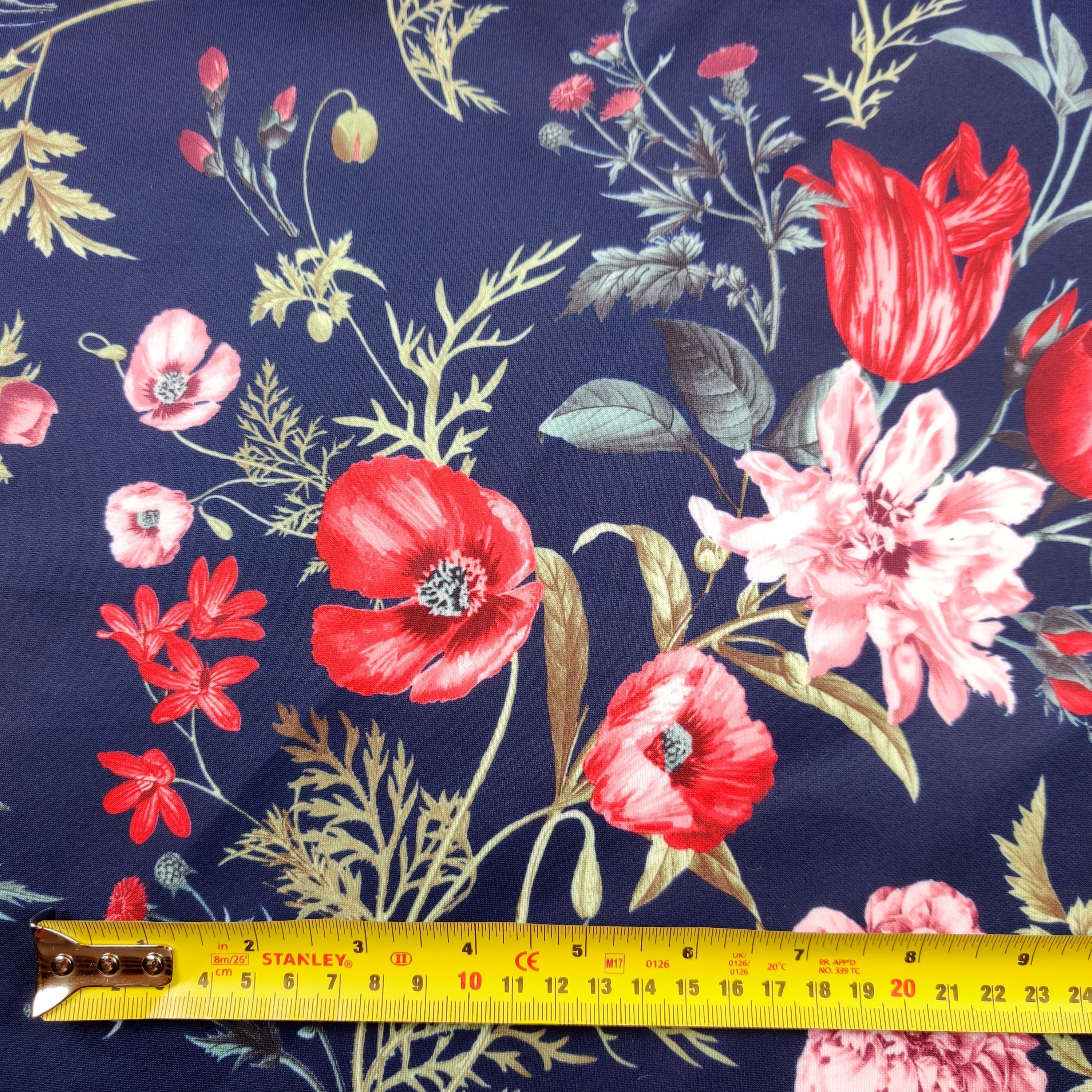 FS101 Floral Scuba Stretch Knit Fabric Navy & Mink | Fabric | drape, Fabric, fashion fabric, Floral, jersey, making, Mink, Navy, Scuba, sewing, Stretchy | Fabric Styles