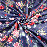 FS101 Floral Scuba Stretch Knit Fabric Navy & Mink | Fabric | drape, Fabric, fashion fabric, Floral, jersey, making, Mink, Navy, Scuba, sewing, Stretchy | Fabric Styles