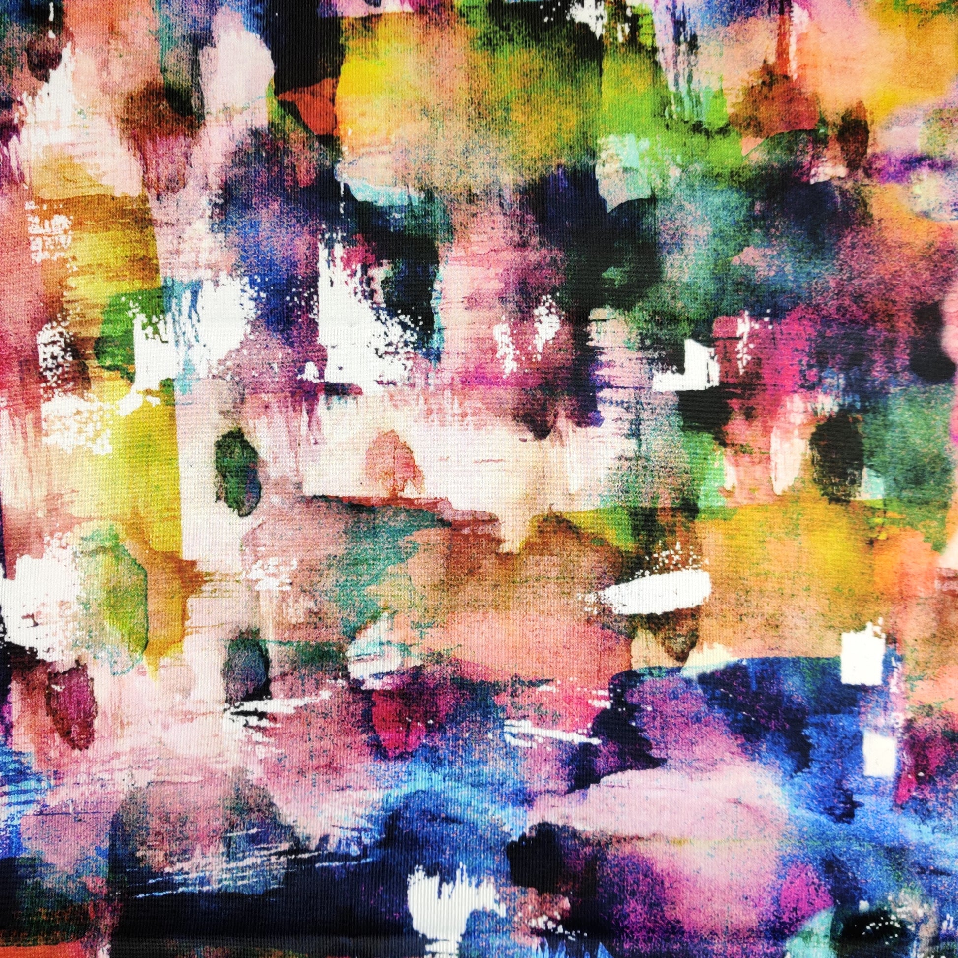 FS458 Rainbow Abstract Paint Strokes | Fabric | Colourful, drape, Fabric, fashion fabric, Nude, paint, paint strokes, Scuba, sewing, Stretchy, tie dye | Fabric Styles