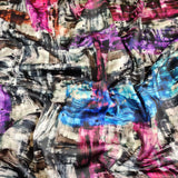 FS454 Abstract | Fabric | Colourful, drape, Fabric, fashion fabric, Nude, paint, paint strokes, Scuba, sewing, Stretchy, tie dye | Fabric Styles