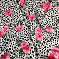 FS440 Dalmatian Floral | Fabric | Animal, Dalmatian, drape, Fabric, fashion fabric, Floral, Flower, Nude, Scuba, sewing, Stretchy | Fabric Styles