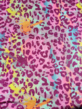 FS162 Leopard Paint Spandex Fabric | Fabric | Animal, drape, Exclusive, Fabric, fashion fabric, jersey, Leopard, making, Multi Colour, paint, Pink, Purple, sewing, Spandex, sportswear, Stretchy, swim, Swimwear | Fabric Styles