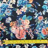 FS065 Flower Print Scuba Stretch Knit Fabric Black | Fabric | Black, Fabric, Floral, Flowers, Leaf, SALE, Scuba | Fabric Styles