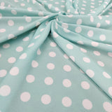 FS549 Mint Polka Dot Bubble Crepe Fabric | Fabric | Bubble Crepe, drape, Fabric, fashion fabric, Green, Mint, Polka Dots, SALE, sewing, Spots | Fabric Styles