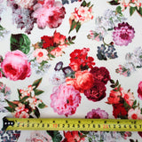 FS1155 Peony World Fabric Ponte Stretch Fabric ivory | Fabric | fabric, floral, Ivory, Pink, ponte | Fabric Styles