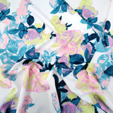 FS540 Blue Floral Crepe Fabric | Fabric | drape, Fabric, Floral, limited, SALE, Valentino crepe | Fabric Styles