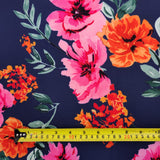 FS548 Navy Floral | Fabric | Bubble Crepe, drape, Fabric, fashion fabric, Floral, Flower, Limited, SALE, sewing | Fabric Styles