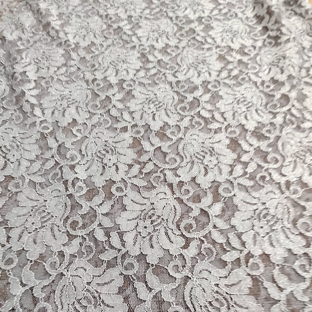FS509_1 Grey Glitter Floral Lace | Fabric | drape, Fabric, fashion fabric, Floral Leopard, Lace, Plain, SALE, Sequins, sewing, Stretchy, textured | Fabric Styles