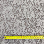 FS509_1 Grey Glitter Floral Lace | Fabric | drape, Fabric, fashion fabric, Floral Leopard, Lace, Plain, SALE, Sequins, sewing, Stretchy, textured | Fabric Styles