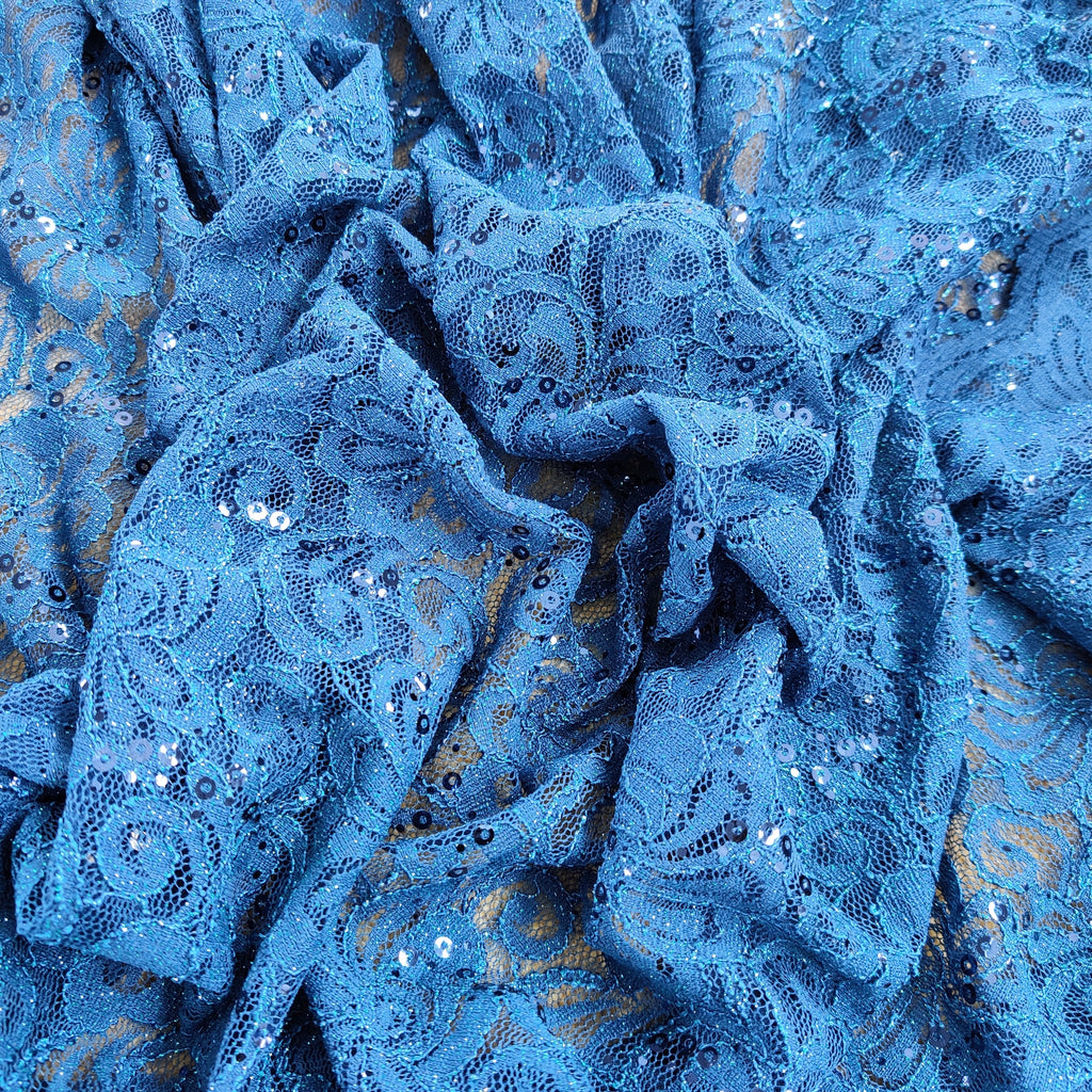 FS508_1 Floral Sequins Lace | Fabric | drape, Fabric, fashion fabric, Lace, New, Plain, Sequins, sewing, Stretchy, textured | Fabric Styles