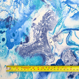 FS091_4 Blue Marble | Fabric | Black, Blue, Cream, Fabric, jersey, Marble, Marble Effect, Orange, Pink, Purple, Red, Scuba, Spandex, Tie Die, Tie Dye, White | Fabric Styles