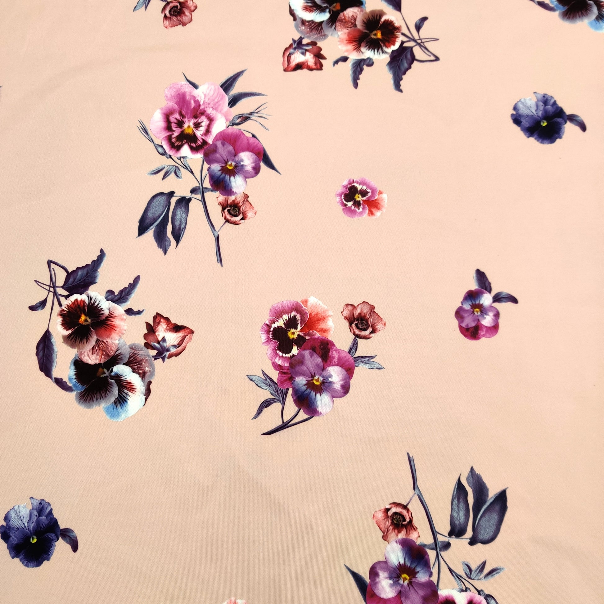 FS499_1 Nude Floral | Fabric | Black, drape, Fabric, fashion fabric, Floral, Flower, Nude, Scuba, sewing, Stretchy, White | Fabric Styles