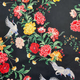 FS527 Black Oriental Swan | Fabric | bird, black, drape, Eagle, Fabric, fashion fabric, Floral, Flower, Scuba, sewing, Stretchy, swan | Fabric Styles