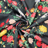 FS527 Black Oriental Swan | Fabric | bird, black, drape, Eagle, Fabric, fashion fabric, Floral, Flower, Scuba, sewing, Stretchy, swan | Fabric Styles