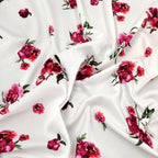 FS499_1 Nude Floral | Fabric | Black, drape, Fabric, fashion fabric, Floral, Flower, Nude, Scuba, sewing, Stretchy, White | Fabric Styles