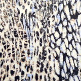 FS522 Leopard Silky Stretch Knit Fabric White | Fabric | Animal, Blue, Brown, children, drape, Fabric, fashion fabric, kids, Leopard, Moon, sewing, Soft Touch, star, Stars, Stretchy, Tie Dye | Fabric Styles