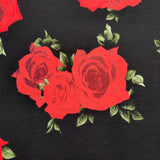 FS564 Rosey Red  ITY Silky Stretch Knit Fabric Black | Fabric | drape, Dress Fabric, Dress making, Dressmaking Fabric, Fabric, fashion fabric, Floral, ITY, making, Pink, Polyester, sale, sewing | Fabric Styles