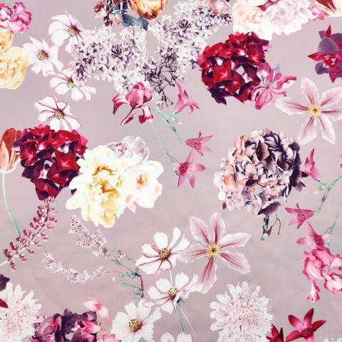 FS537 Lilac Floral | Fabric | drape, Eagle, Fabric, fashion fabric, Floral, Flower, Scuba, sewing, Stretchy | Fabric Styles