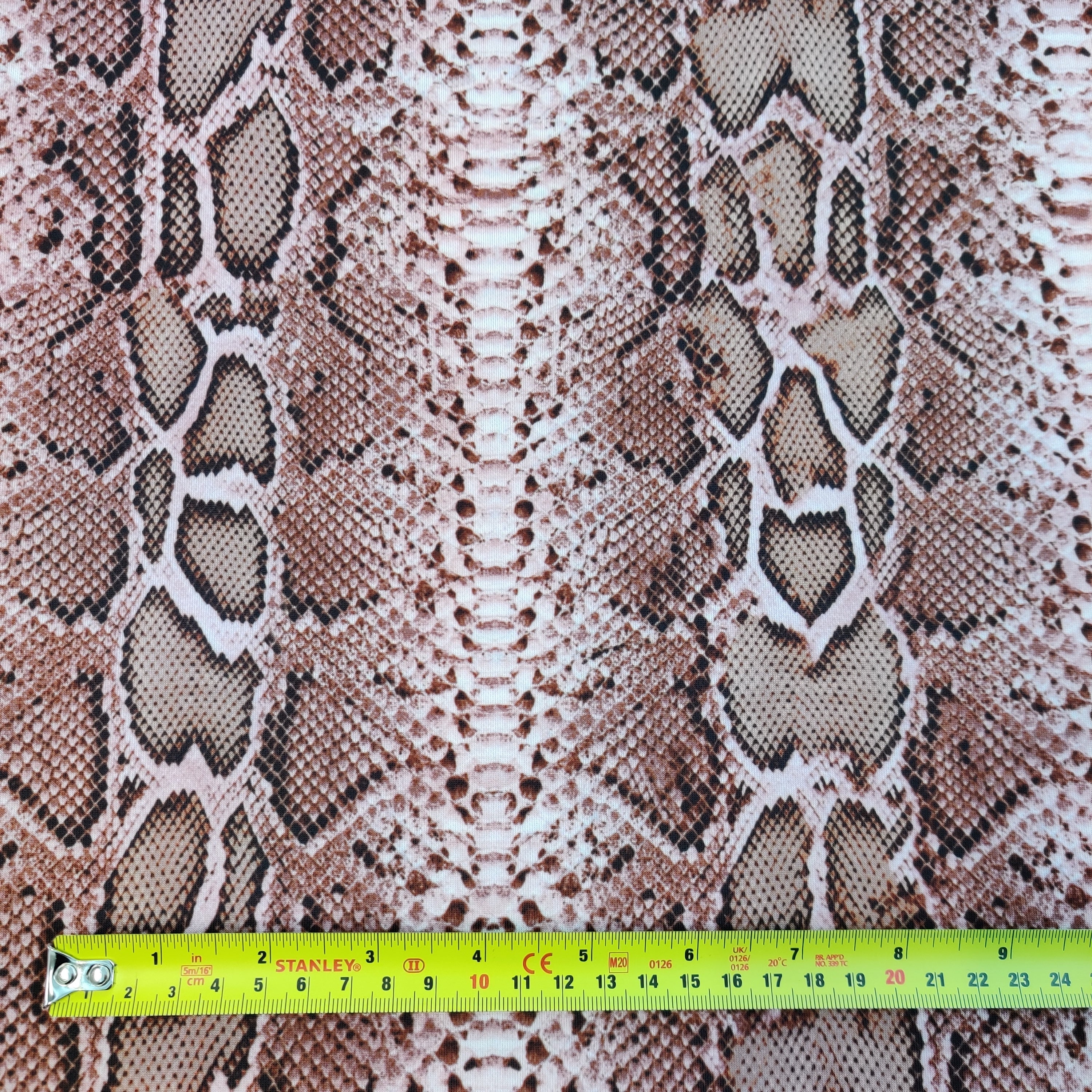 Snake Skin Scuba Stretch Knit Fabric Brown