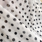 FS565 Spots | Fabric | black, dot, dots, drape, Fabric, fashion fabric, FS133, jersey, making, Power Mesh, Powermesh, SALE, sewing, spot, Spots, stretch, Stretchy, white | Fabric Styles