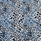 FS555 Blue Daze Leopard | Fabric | Animal, Blue, drape, Fabric, fashion fabric, Leopard, Scuba, sewing, Stretchy | Fabric Styles