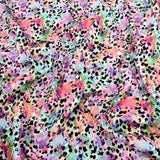 FS556 Watercolours | Fabric | Animal, drape, Fabric, fashion fabric, Floral, Flower, Leopard, maroon, Scuba, sewing, Stretchy | Fabric Styles