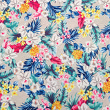 FS532_2 Floral | Fabric | drape, Fabric, fashion fabric, Floral, FS133, Green, jersey, making, Orange, Palm, sale, sewing, spun polyester, Spun Polyester Elastane, stretch, Stretchy, Tropical | Fabric Styles