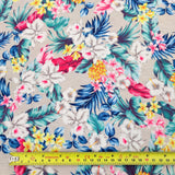 FS532_2 Floral | Fabric | drape, Fabric, fashion fabric, Floral, FS133, Green, jersey, making, Orange, Palm, sale, sewing, spun polyester, Spun Polyester Elastane, stretch, Stretchy, Tropical | Fabric Styles