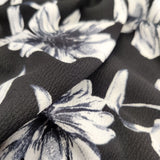 FS588 Black Floral | Fabric | drape, Fabric, fashion fabric, Floral, Flower, Liverpool, Multi Stripe, SALE, sewing, Stretchy, Stripe, Stripes, textured, Waffle | Fabric Styles