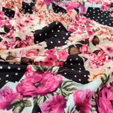 FS559 Abstract Spots Floral | Fabric | drape, Fabric, fashion fabric, Floral, jersey, making, SALE, sewing, spun polyester, Spun Polyester Elastane, stretch, Stretchy, Tropical | Fabric Styles
