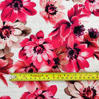 FS558 Pink Flower | Fabric | drape, Fabric, fashion fabric, Floral, jersey, making, sewing, spun polyester, Spun Polyester Elastane, stretch, Stretchy, Tropical | Fabric Styles