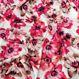 FS558 Pink Flower | Fabric | drape, Fabric, fashion fabric, Floral, jersey, making, sewing, spun polyester, Spun Polyester Elastane, stretch, Stretchy, Tropical | Fabric Styles