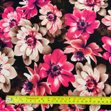 FS558 Pink Flower | Fabric | drape, Fabric, fashion fabric, Floral, jersey, making, sewing, spun polyester, Spun Polyester Elastane, stretch, Stretchy, Tropical | Fabric Styles