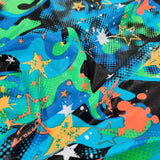 FS607 Blue Pop Stars Poly Spandex Stretch Fabric | Fabric | Bikini, Bra, Cobra, Cycle, drape, Fabric, fashion fabric, Foil, Holo, Lingerie, Mermaid, Nylon Spandex, Plain, Poly Spandex, sewing, Shorts, Snake, Spandex, Stretchy, Swim, Swimming, textured | Fabric Styles