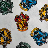 FS635_7 Harry Potter Crests | Fabric | Children, Cotton, Fabric, FS635, Gryffindor, Harry Potter, Houses, Hufflepuff, Logo, Ravenclaw, Slytherin | Fabric Styles