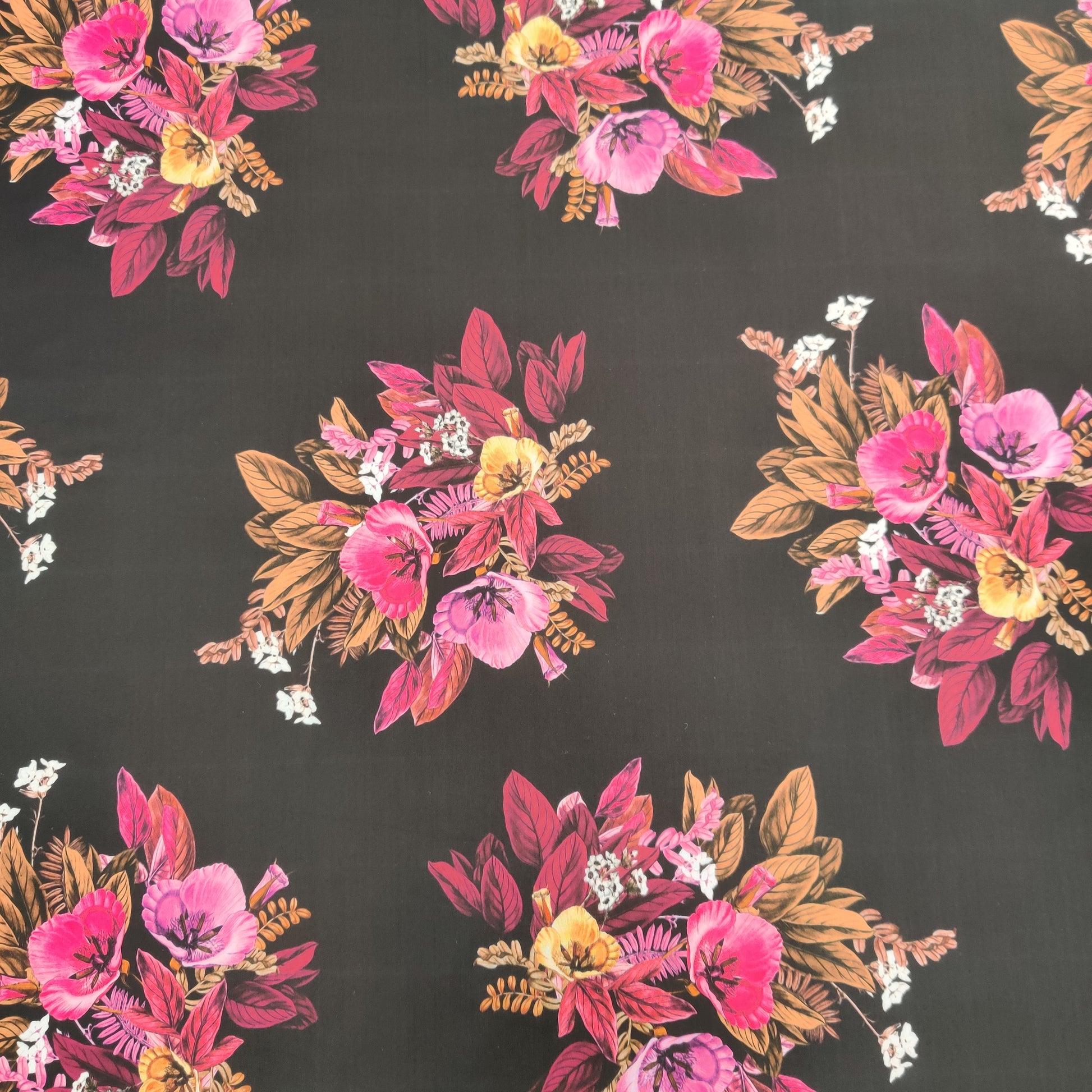 FS652_1 Floral | Fabric | Beach, Black, drape, Fabric, fashion, fashion fabric, Floral, Flower, flowers, making, Neon, pink, polyester, Sale, sewing, spandex, stretch, Stretchy, Swim, Swimwear, yellow | Fabric Styles