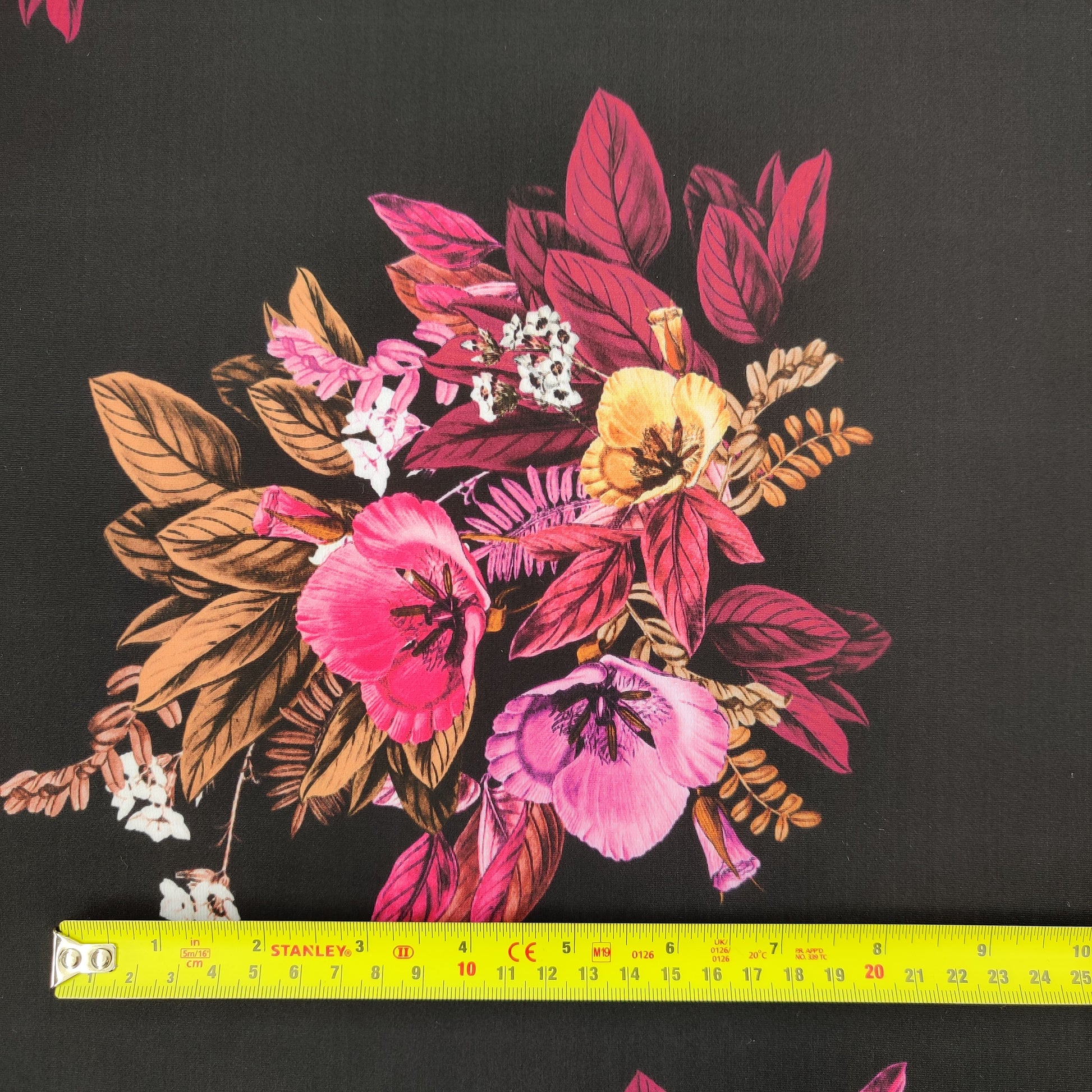 FS652_1 Floral | Fabric | Beach, Black, drape, Fabric, fashion, fashion fabric, Floral, Flower, flowers, making, Neon, pink, polyester, Sale, sewing, spandex, stretch, Stretchy, Swim, Swimwear, yellow | Fabric Styles