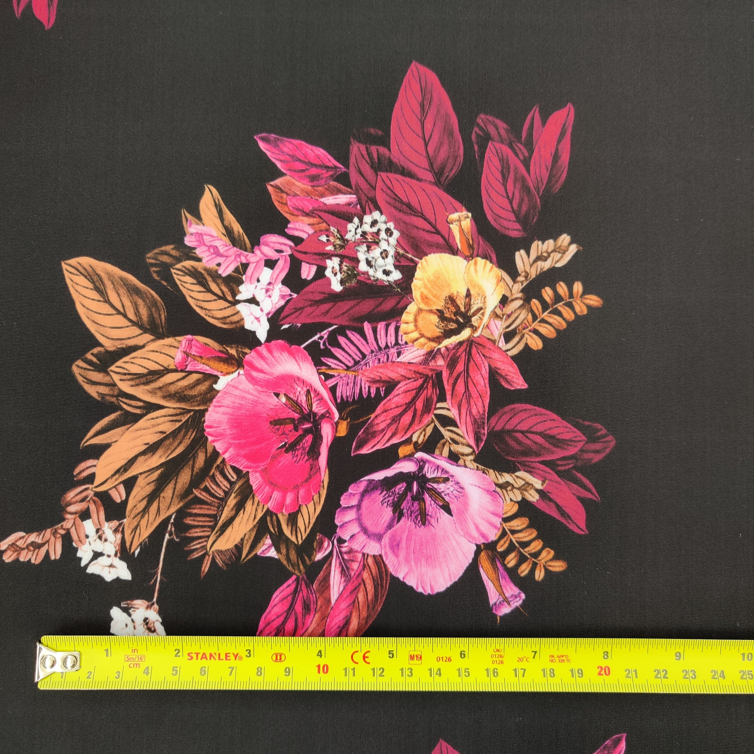 FS652_1 Floral | Fabric | Beach, Black, drape, Fabric, fashion, fashion fabric, Floral, Flower, flowers, making, Neon, pink, polyester, Sale, sewing, spandex, stretch, Stretchy, Swim, Swimwear, yellow | Fabric Styles