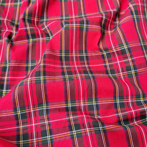FS660_3 Red Tartan | Fabric | Check, drape, Fabric, fashion fabric, limited, making, Poly, Poly Cotton, Red, rugby, sewing, Skirt, Squares, Tartan | Fabric Styles