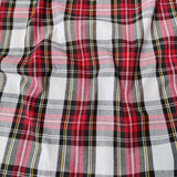 FS660_1 White Tartan Poly Cotton Fabric | Fabric | Check, drape, Fabric, fashion fabric, making, Poly, Poly Cotton, Red, rugby, sewing, Skirt, Squares, Tartan, XMAS | Fabric Styles