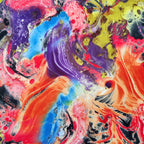 Tie Dye Marble Lightweight Scuba Stretch Fabric Black White