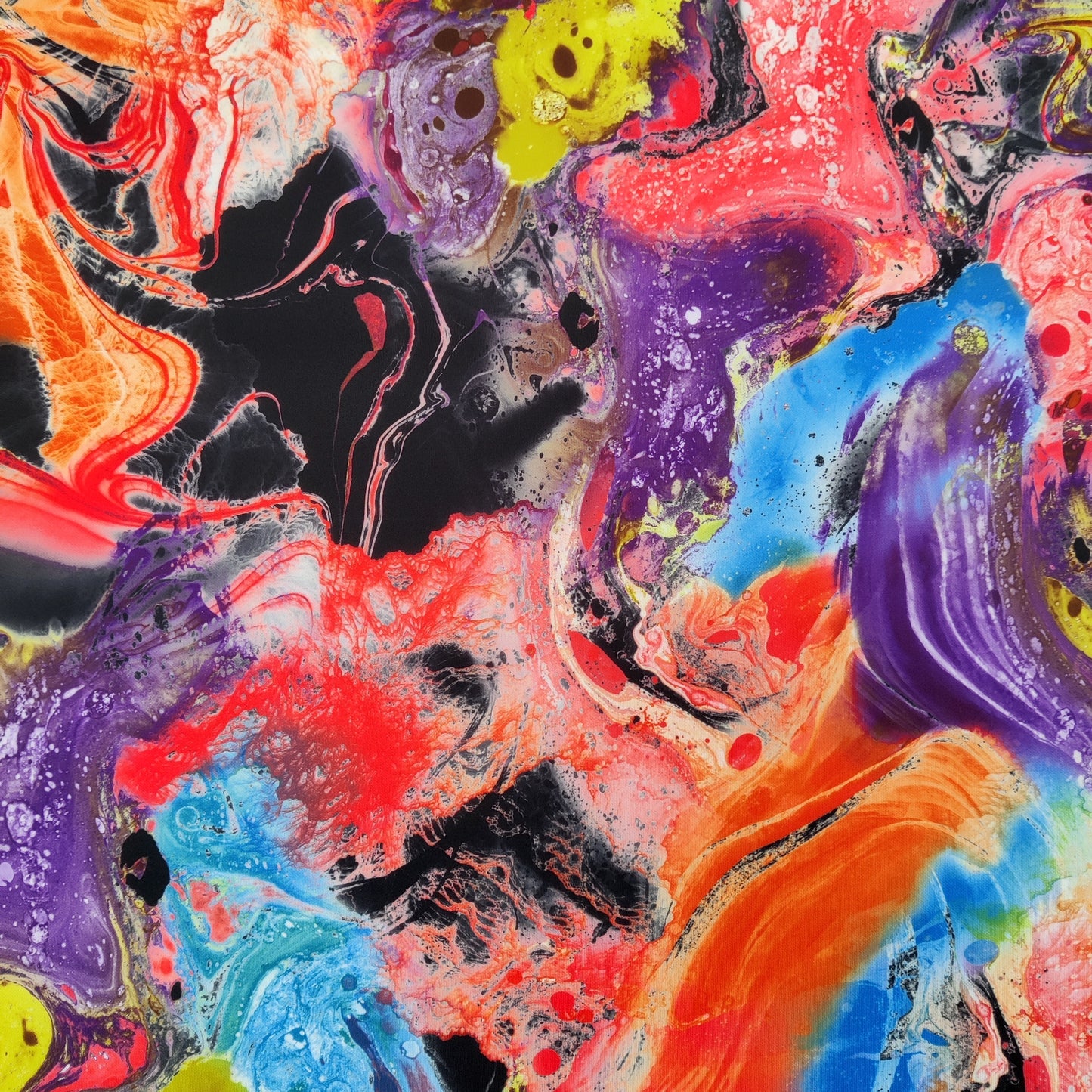 FS091 Tie Dye Marble Scuba Stretch Knit Fabric & Spandex Sportswear Swim Fabric
