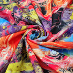 Tie Dye Marble Lightweight Scuba Stretch Fabric Black White