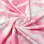 FS113 Clouds Tie Dye Scuba Velvet & Spandex Stretch Knit Fabric Blue Purple Pink Black | Fabric | Black, Blue, Bright PINK, Candyfloss, Child, Childrens, Cloud, Clouds, drape, Dress making, Fabric, fashion fabric, jersey, Kid, making, Neon, Pink, Polyester, Purple, Scuba, sewing, Sky Blue, Spandex, Stretch, Stretchy, Tie Dye, Velvet | Fabric Styles