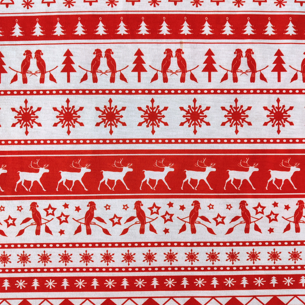 FS781 Christmas Turtle Dove | Fabric | bauble, Baubles, Black, Candy Cane, Candy Stick, Christmas, christmas tree, Fabric, Gingerbread, Gold, Navy, Sale, Santa, Spun Polyester, Spun Polyester Elastane, Star, xmas | Fabric Styles