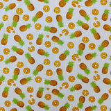 FS739 Pineapple Novelty | Fabric | Children, Colourful, Cotton Poplin, Croissant, drape, Fabric, fashion fabric, Fruit, Fruits, Kids, making, Pineapple, Pineapples, Sale, sewing, Skirt, White | Fabric Styles