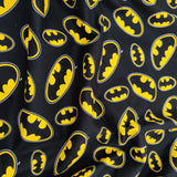 FS636_1 Batman Logo | Fabric | Batman, Brand, Branded, Children, Comic, Comics, Cotton, Cotton SALE, DC, Fabric, fashion fabric, Kids, Logo, making, sewing, Skirt | Fabric Styles