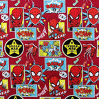 FS756_1 Spider-Man Red | Fabric | Black, Black Widow, Blue, Brand, Branded, Children, comic, comics, Cotton, Fabric, fashion fabric, Flash, hero, Kids, Light blue, logo, making, man, Marvel Comics, Spider, Spider Man, Spiderman, super, superhero | Fabric Styles