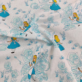 FS757_1 Alice in Wonderland | Fabric | Alice, Alice in Wonderland, blue, Brand, Branded, Children, Cotton, Denim, Disney, drape, Fabric, fashion fabric, Kids, Light blue, Limited, making, Pink, Sale, sewing, Skirt, wonderland | Fabric Styles