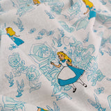 FS757_1 Alice in Wonderland | Fabric | Alice, Alice in Wonderland, blue, Brand, Branded, Children, Cotton, Denim, Disney, drape, Fabric, fashion fabric, Kids, Light blue, Limited, making, Pink, Sale, sewing, Skirt, wonderland | Fabric Styles